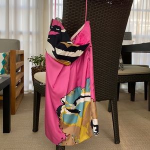 brand new with tags tibi pink strapless silk dress